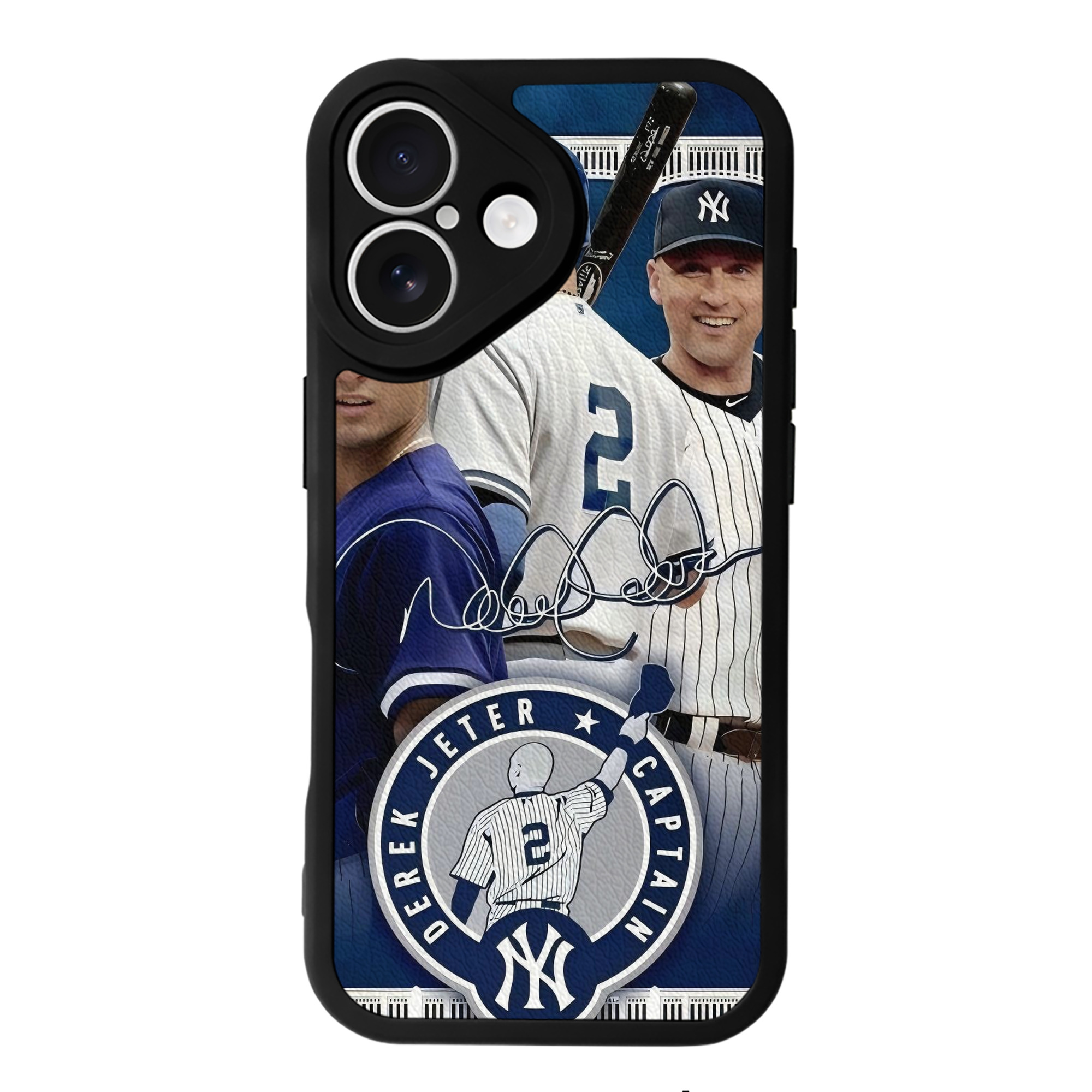 Derek Jeter 47 IPhone 16 Silicone Leather Case – UV Print, Lambskin Texture – Perfect Fit, Wireless Charging Compatible, Scratch Resistant, Precise Cutouts – Stylish Protection For IPhone 16